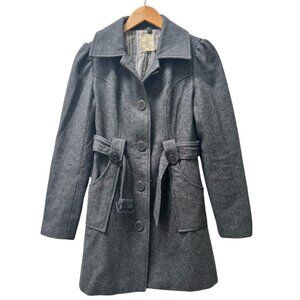 Tulle Anthropologie Belted Long Grey Trench Coat. Size Womens XS